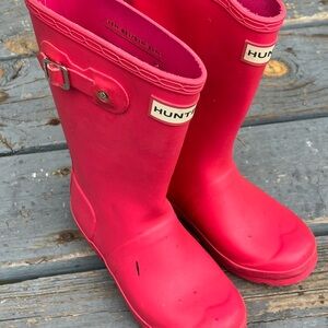 Hunter Kids First Classic Rain Boots Pink Size 1 G Rubber Waterproof